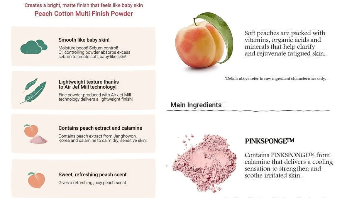 SKINFOOD - Peach Cotton Multi Finish Powder  / 15g alt