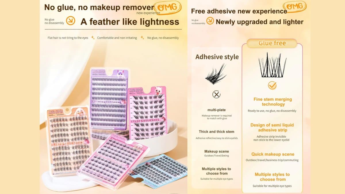LuxeFlutter - Glue-free Multipack False Eyelashes Cluster - Sunflower alt